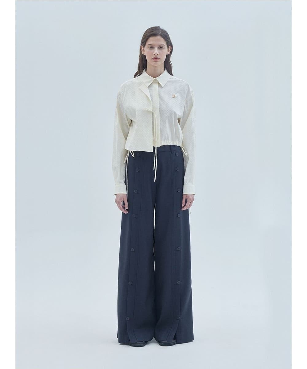 Signature Symbol Two-Layer Shirt Jacket Ivory — vue 2