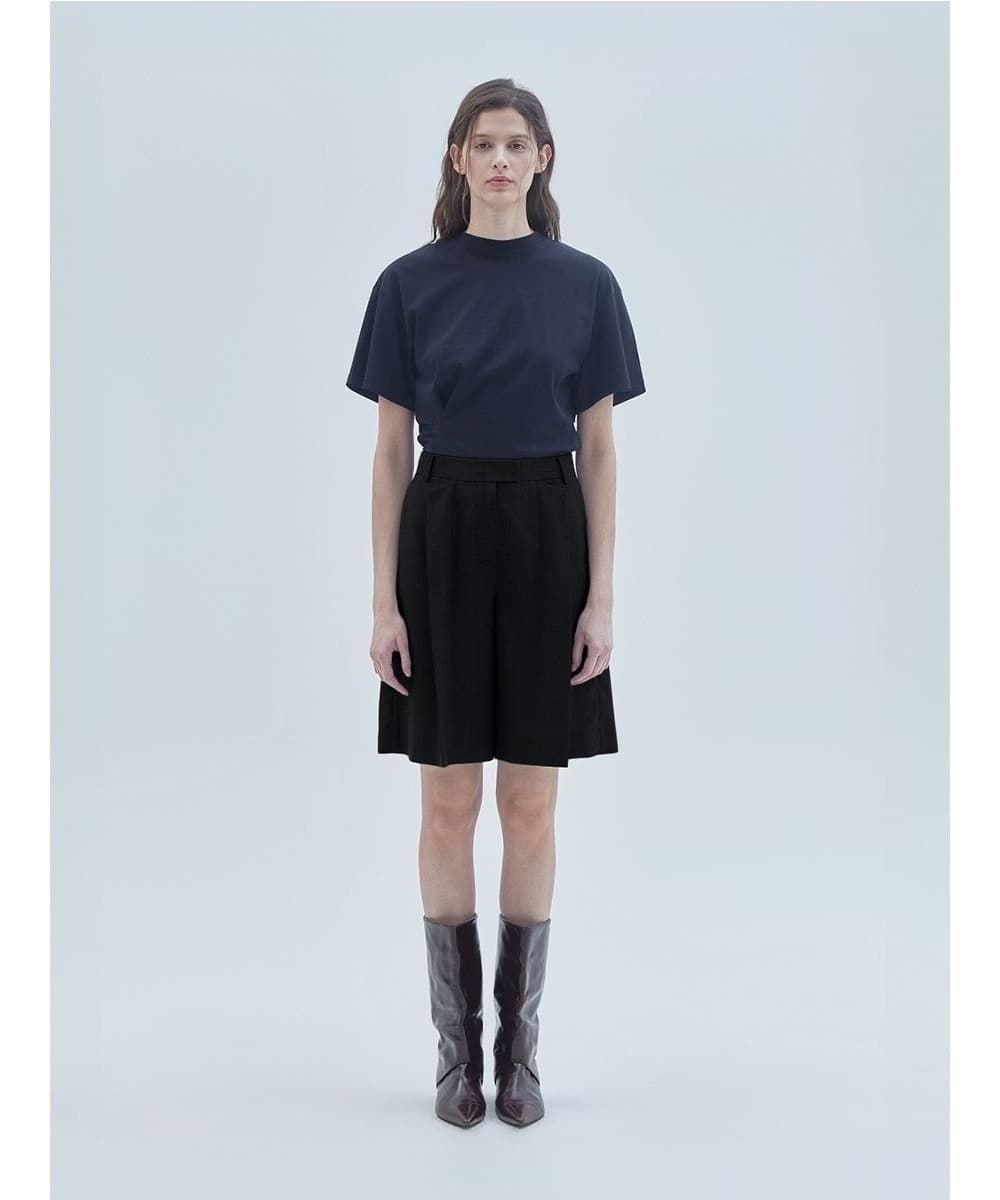 Wing Wide Bermuda Pants Black — vue 2