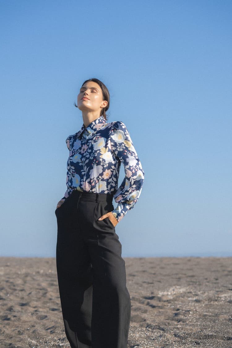 Skye Black Wide-leg Bamboo Pants — vue 9