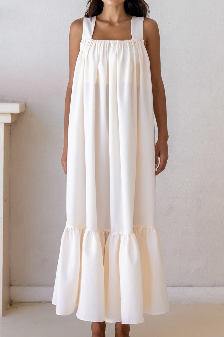 Daphne Cream Tie-back Maxi Dress — vue 2