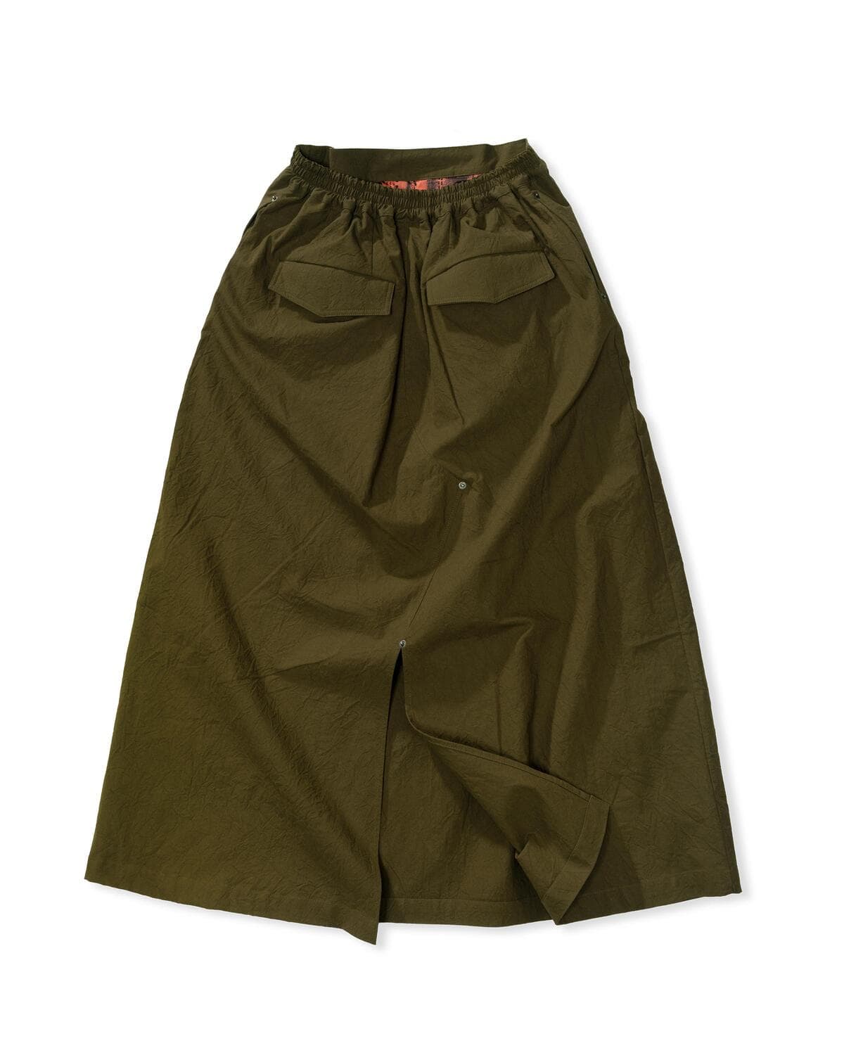 Crease Transform Long Skirt (Khaki) — vue 3