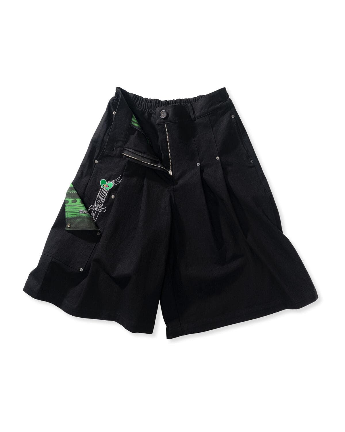 Side Pocket Bermuda Pants (Black) — vue 2