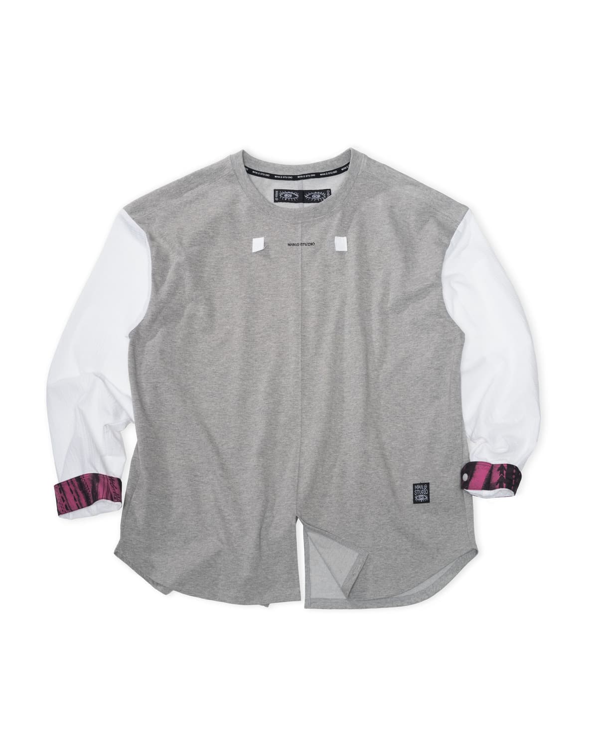 Tab Accent Mix-Match T-Shirt (Gray) — vue 2