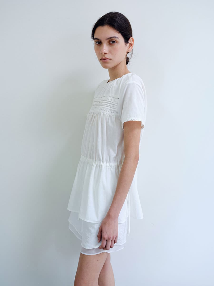TIR PINTUCK LACE STRING BLOUSE_WHITE — vue 11