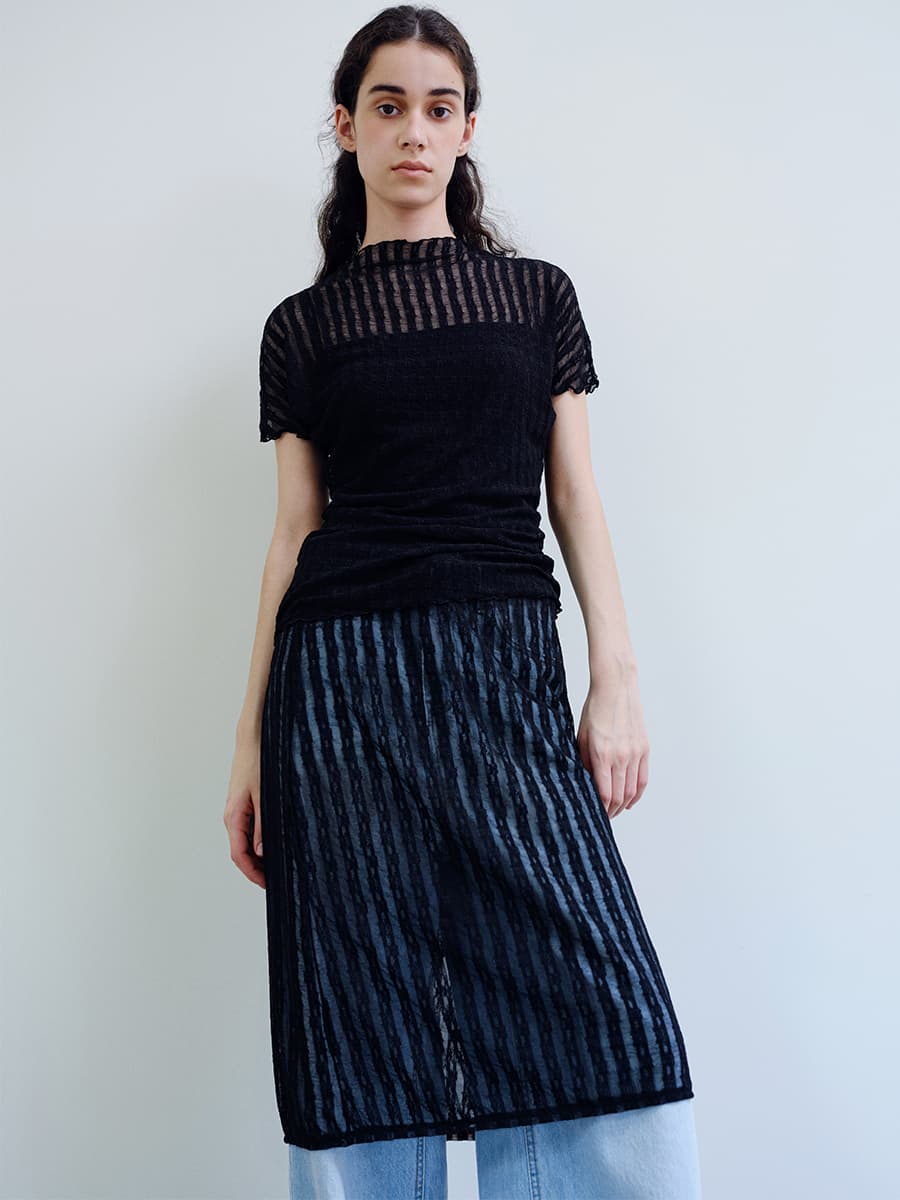TIR LACE LAYERED SKIRT_BLACK — vue 11