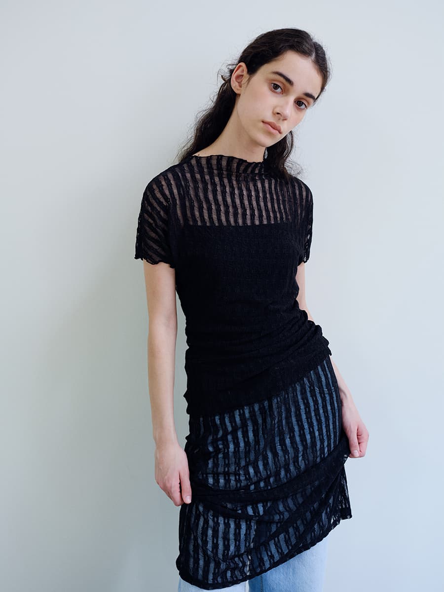 TIR LACE LAYERED SKIRT_BLACK — vue 9