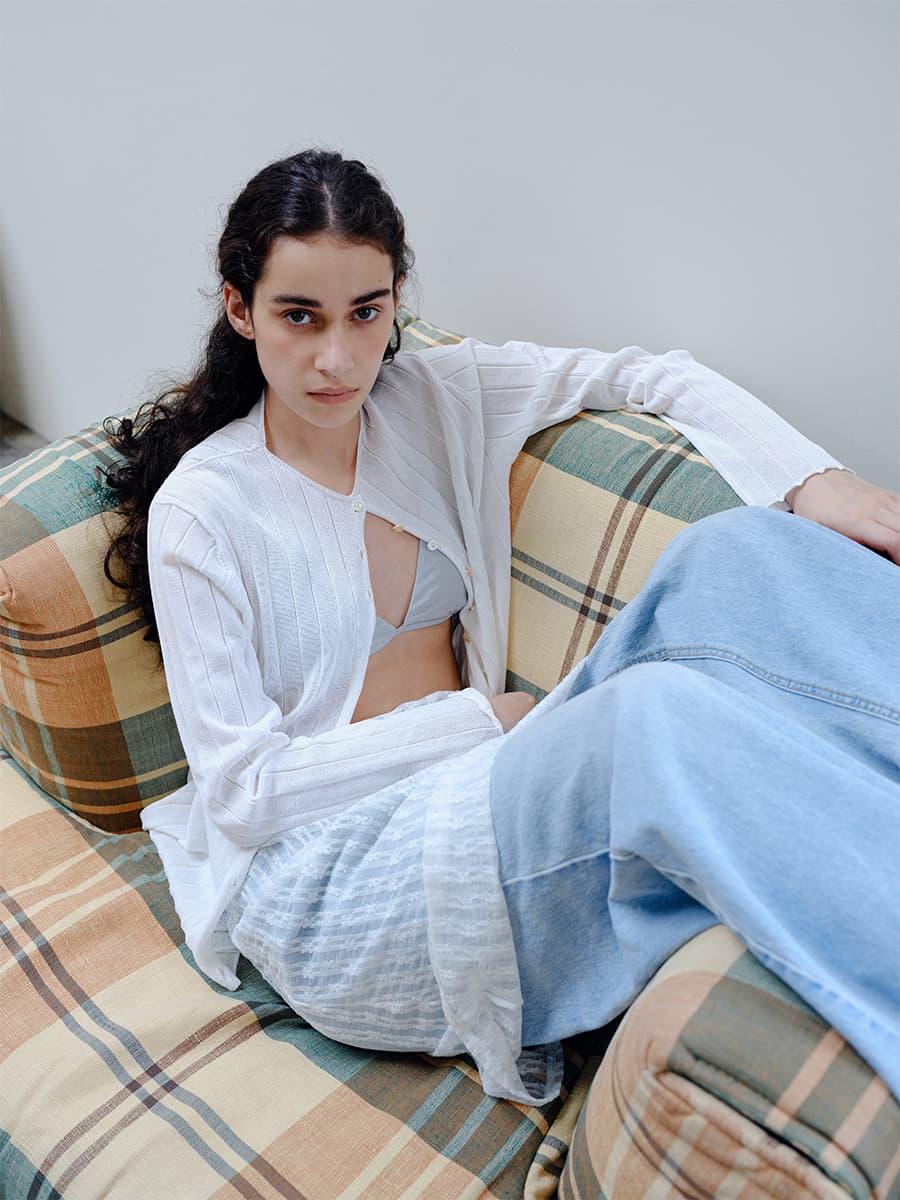 TIR LACE LAYERED SKIRT_WHITE — vue 2