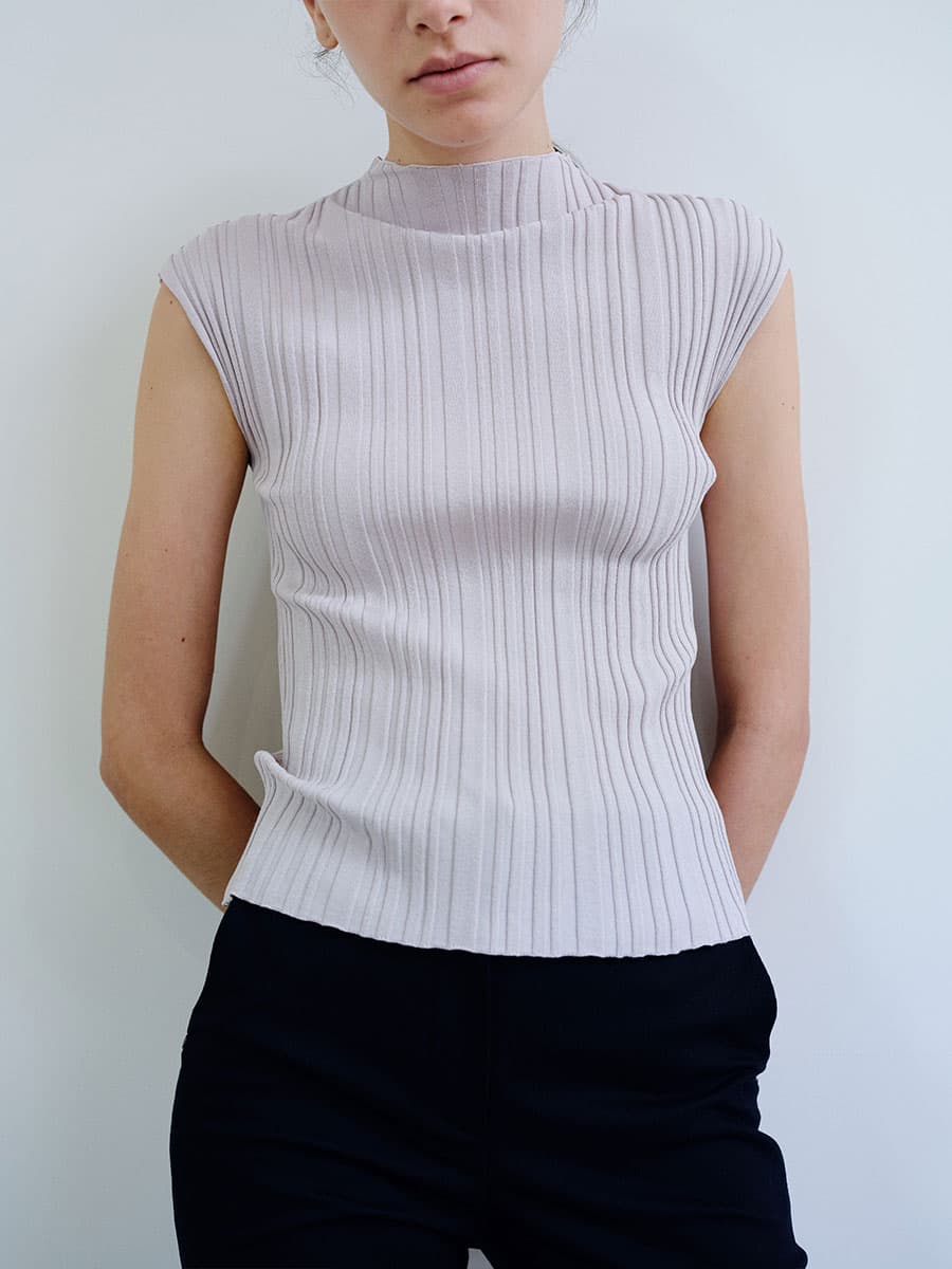 TIR PLEATED KNIT TOP_GREY — vue 11