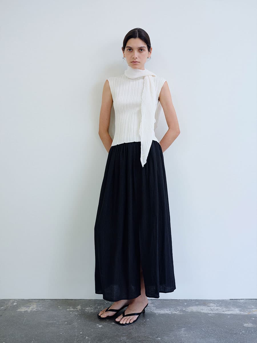 TIR PLEATED KNIT TOP_IVORY — vue 7
