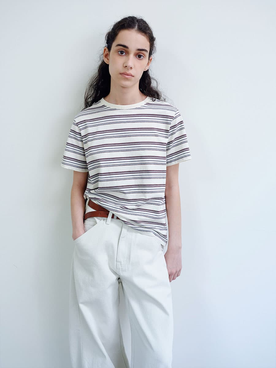 TIR MULTI STRIPE T-SHIRT_IVORY — vue 2
