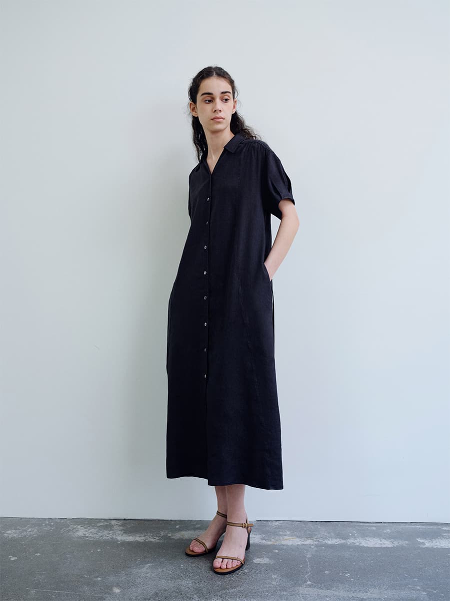 TIR PUFF SHIRT DRESS_D-NAVY — vue 6