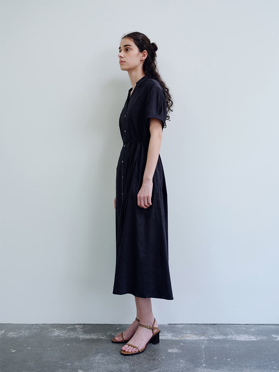 TIR PUFF SHIRT DRESS_D-NAVY — vue 7