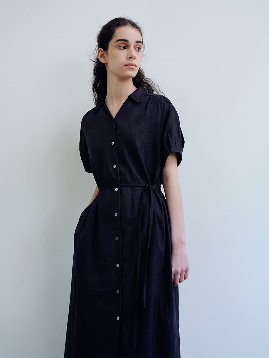 TIR PUFF SHIRT DRESS_D-NAVY — vue 9