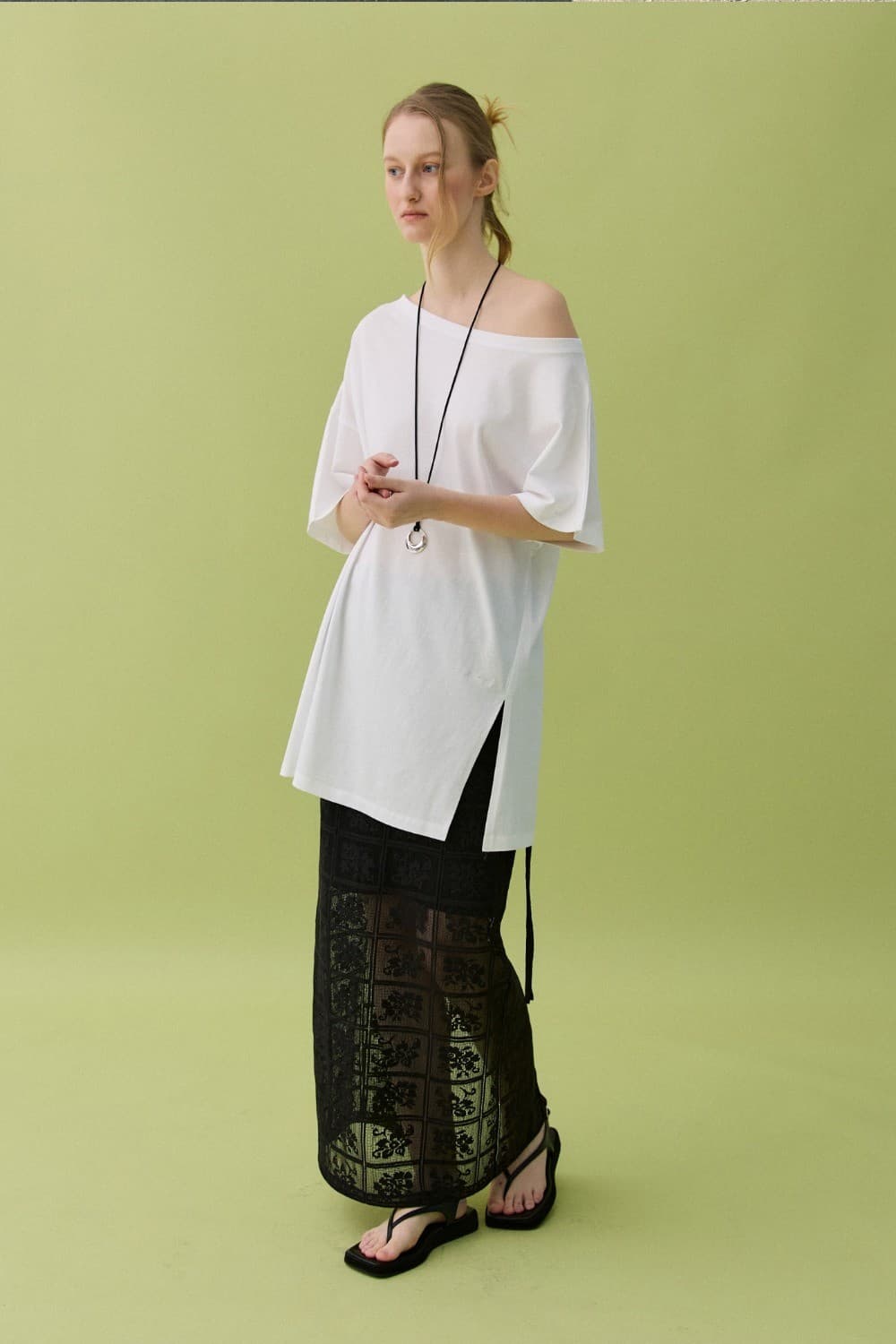 HAZE OFF-SHOULDER TEE - WHITE — vue 8