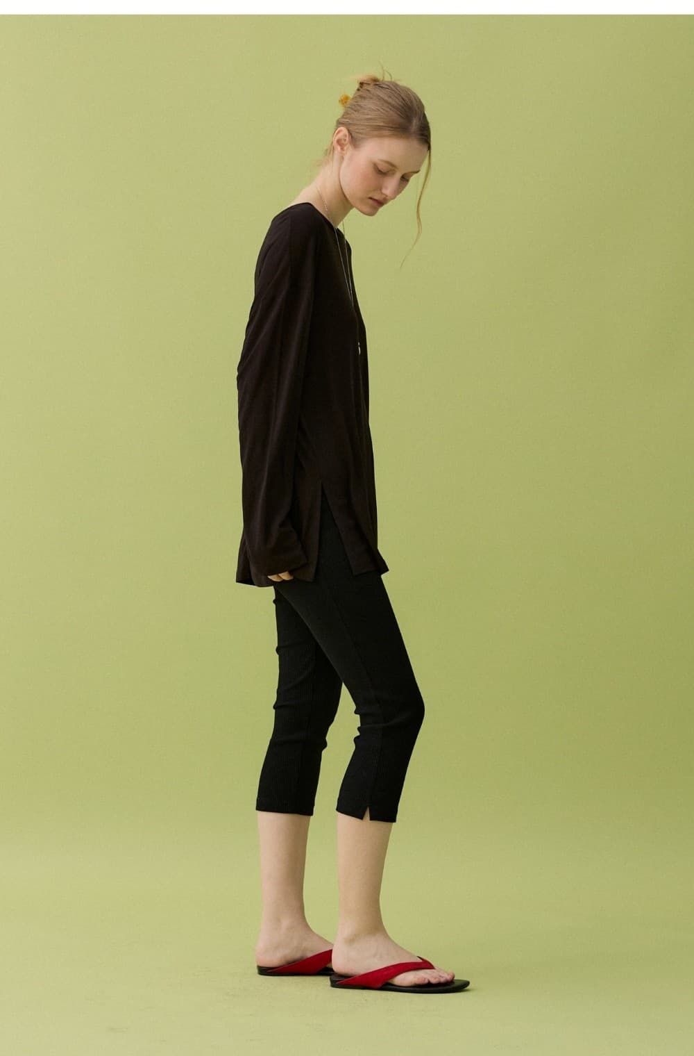 TENCEL BOX TEE - DARK BROWN — vue 10