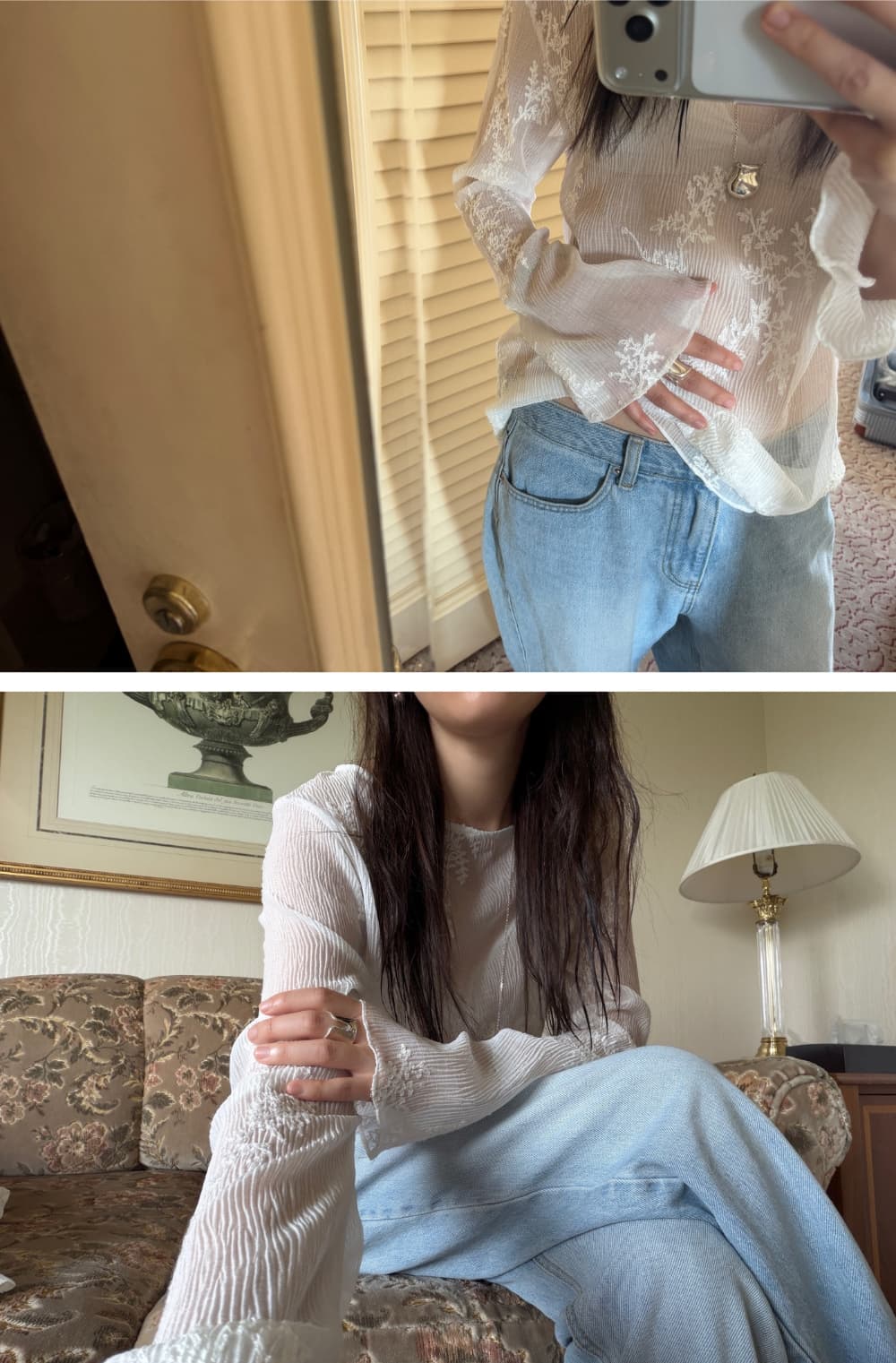 BLUR FLOWER TOP - WHITE — vue 5