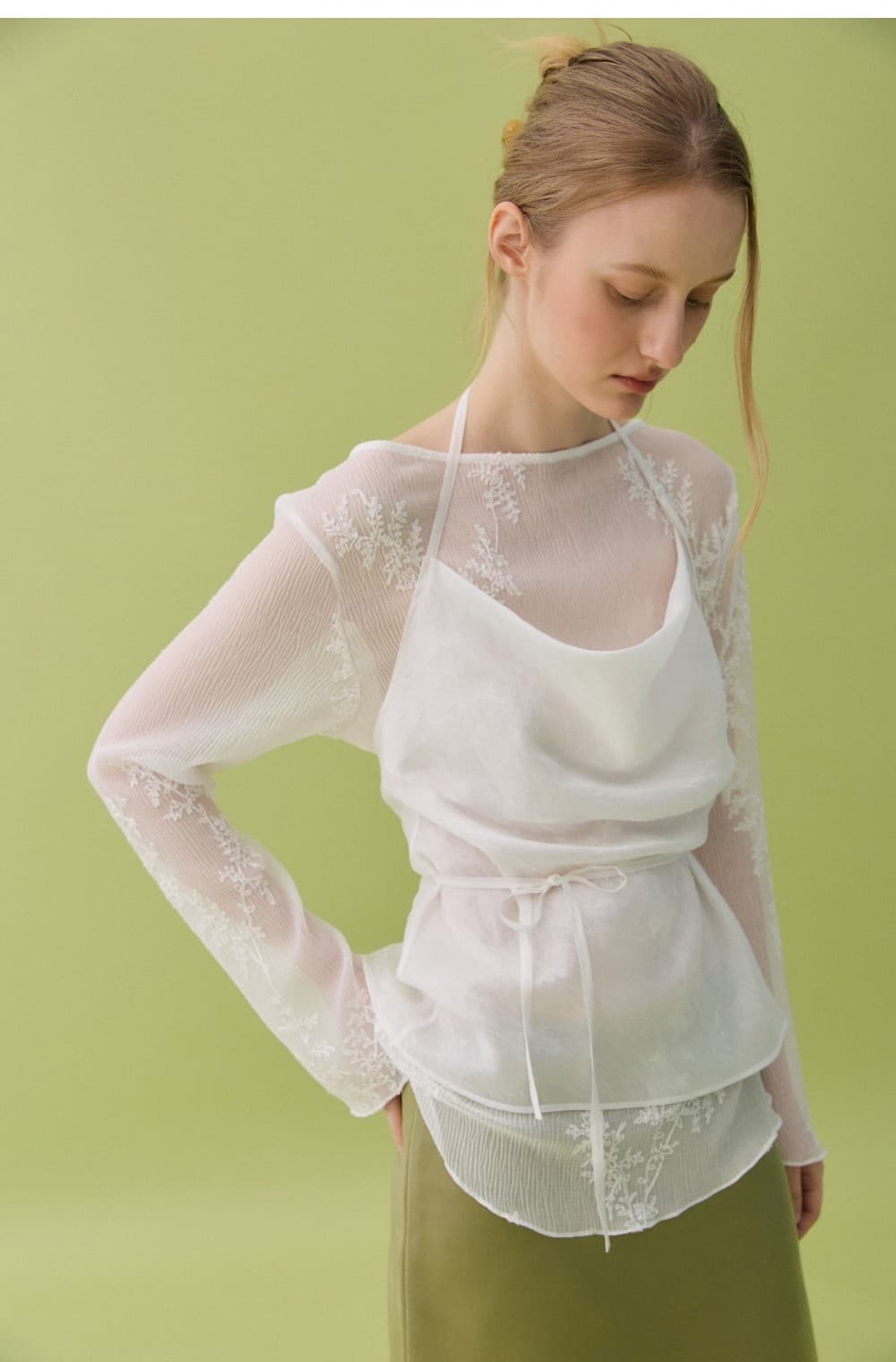 BLUR FLOWER TOP - WHITE — vue 8