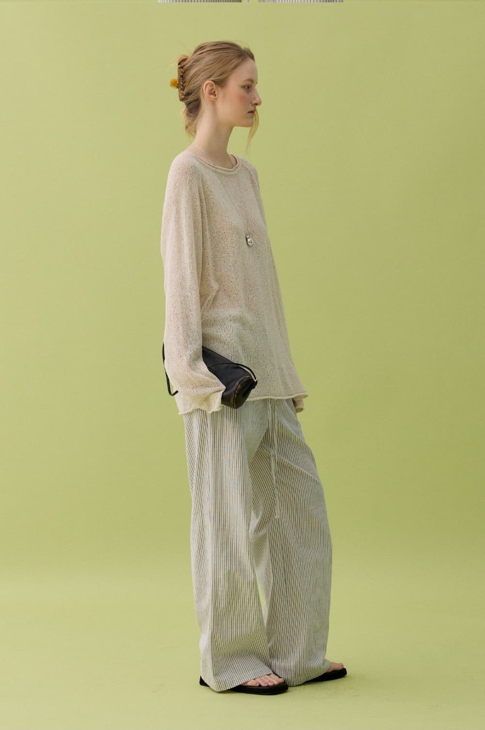 YURA LINEN PULLOVER - BEIGE — vue 11