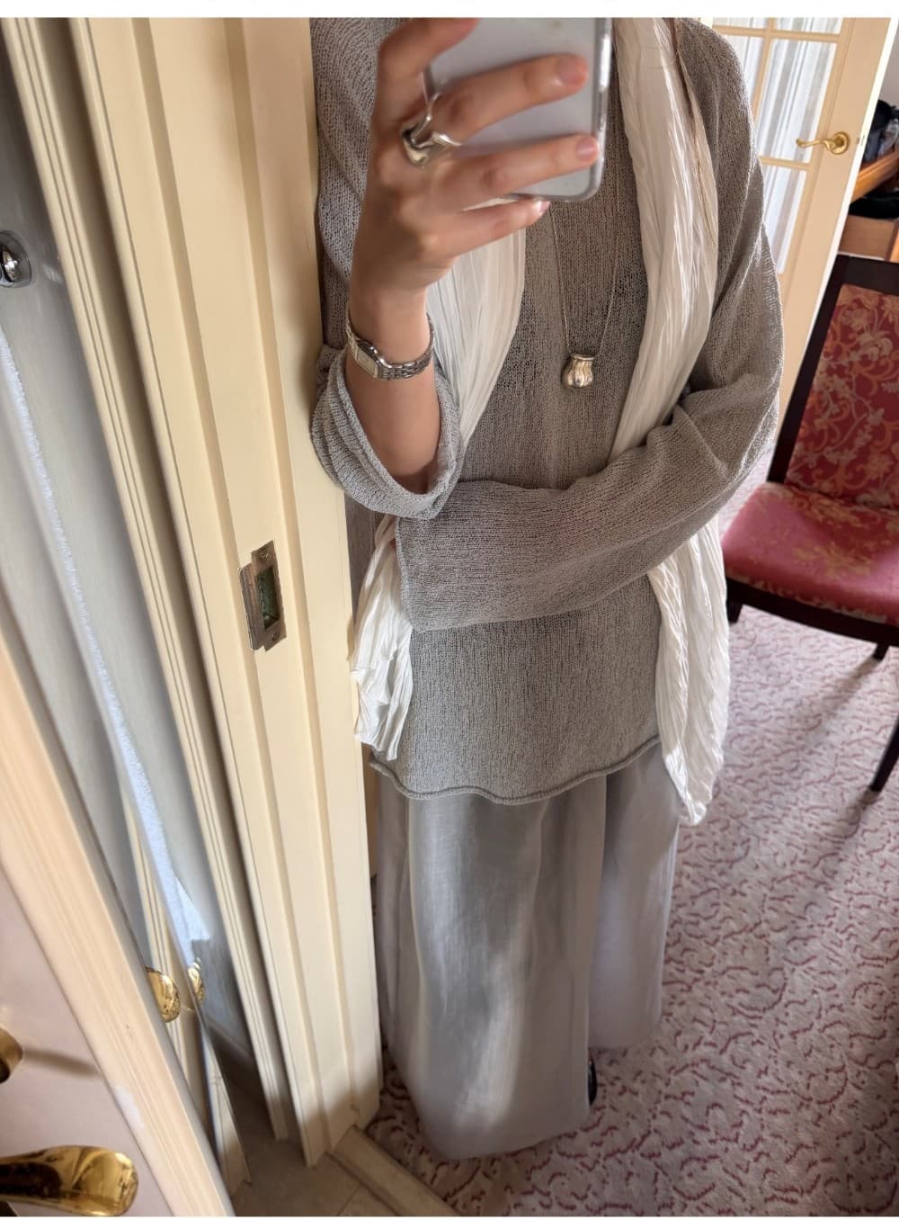 YURA LINEN PULLOVER - DUST BLUE — vue 3