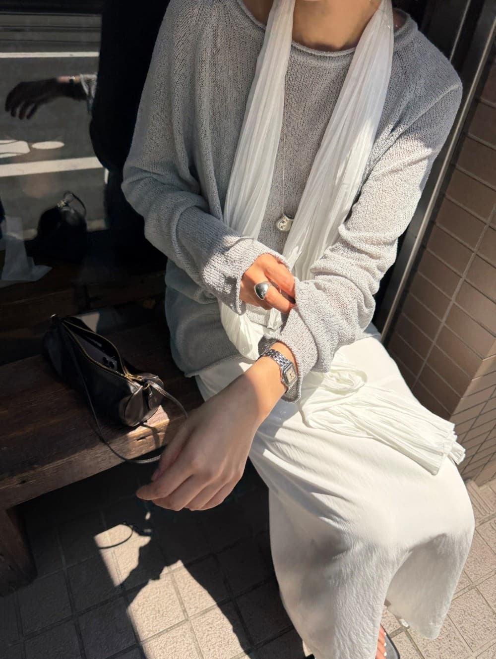 YURA LINEN PULLOVER - DUST BLUE — vue 7