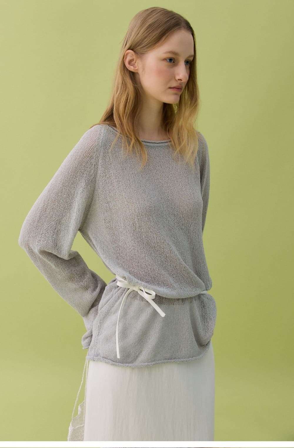 YURA LINEN PULLOVER - DUST BLUE — vue 9