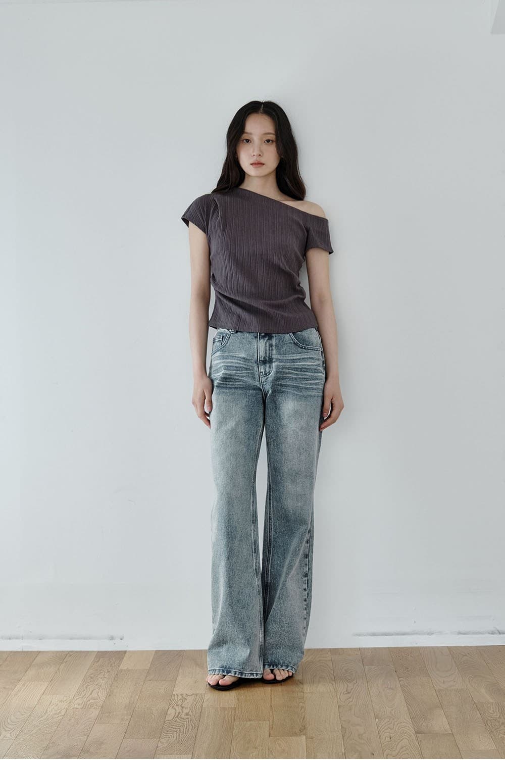 Washed Bootcut Jeans (Blue) — vue 4