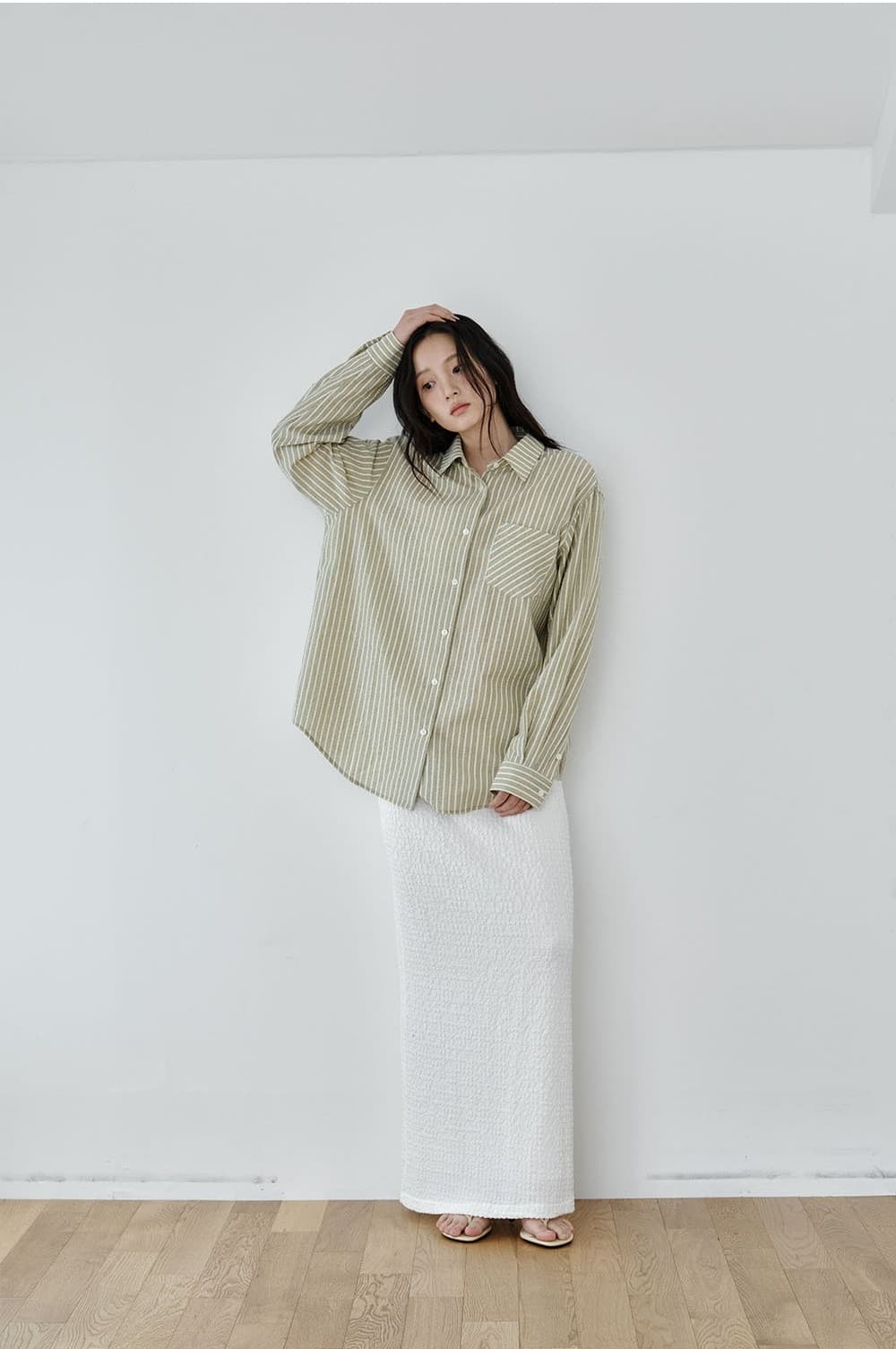 Sage Stripe Over Shirt — vue 10