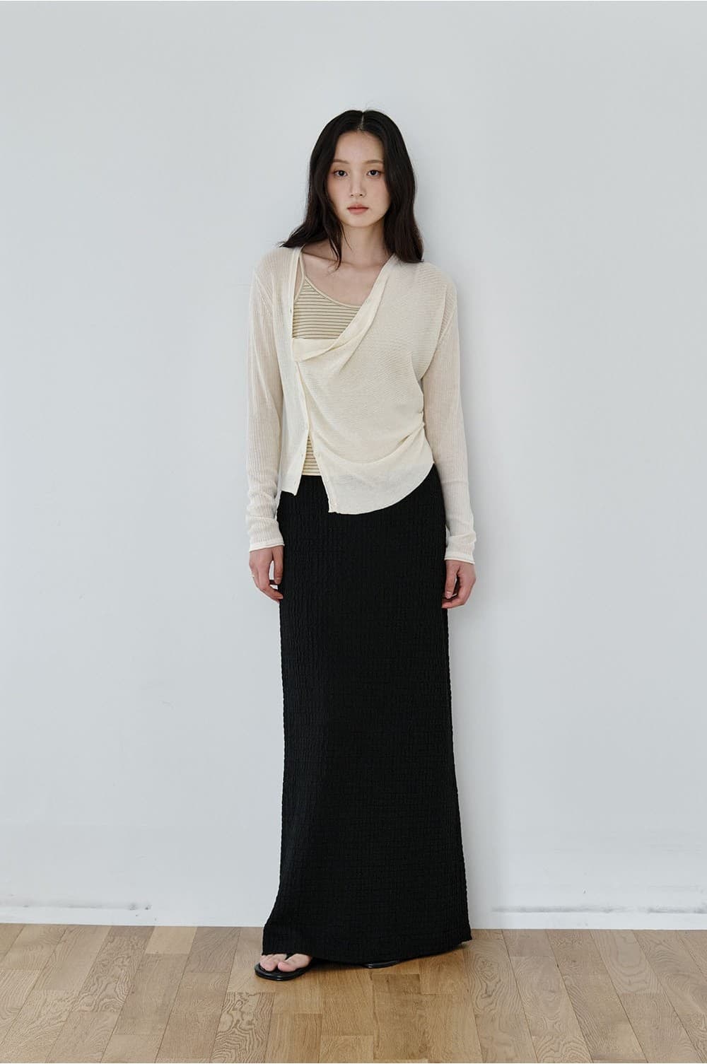 Asymmetric Drape Cardigan (Natural) — vue 5