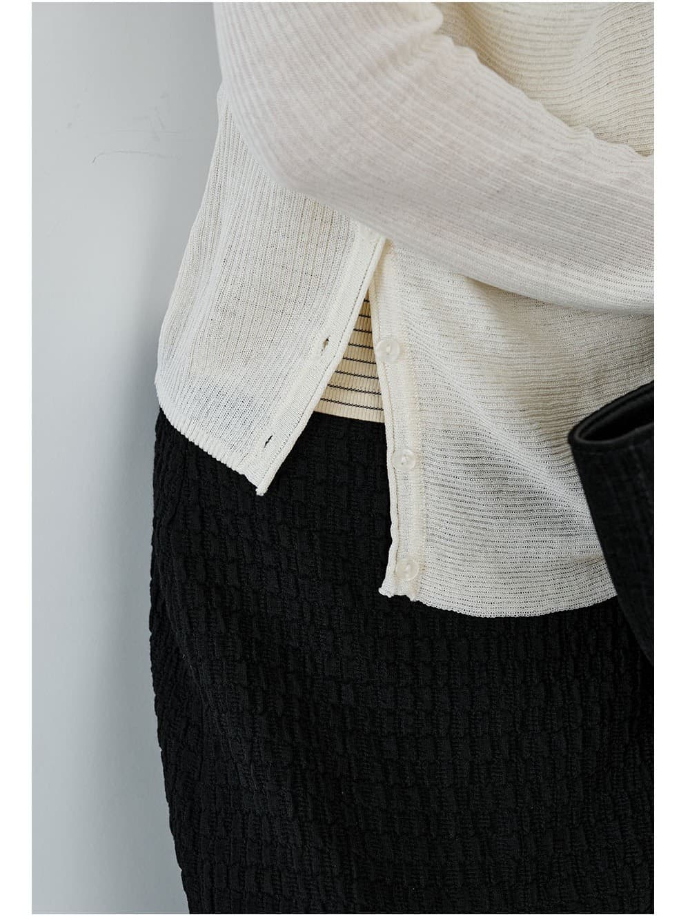 Asymmetric Drape Cardigan (Natural) — vue 8