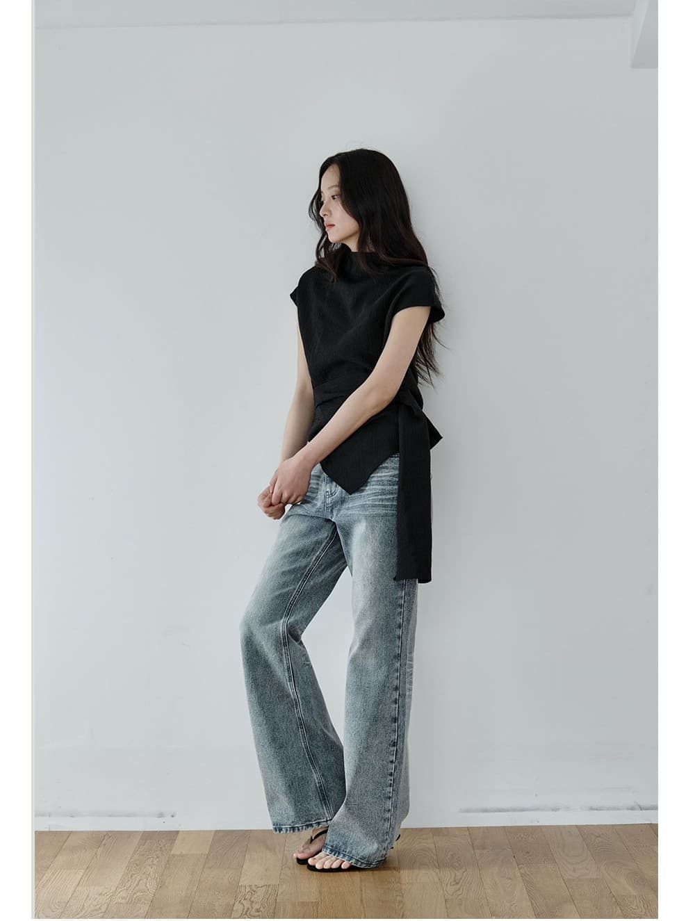 Wrap-Tie Blouse (Black) — vue 10