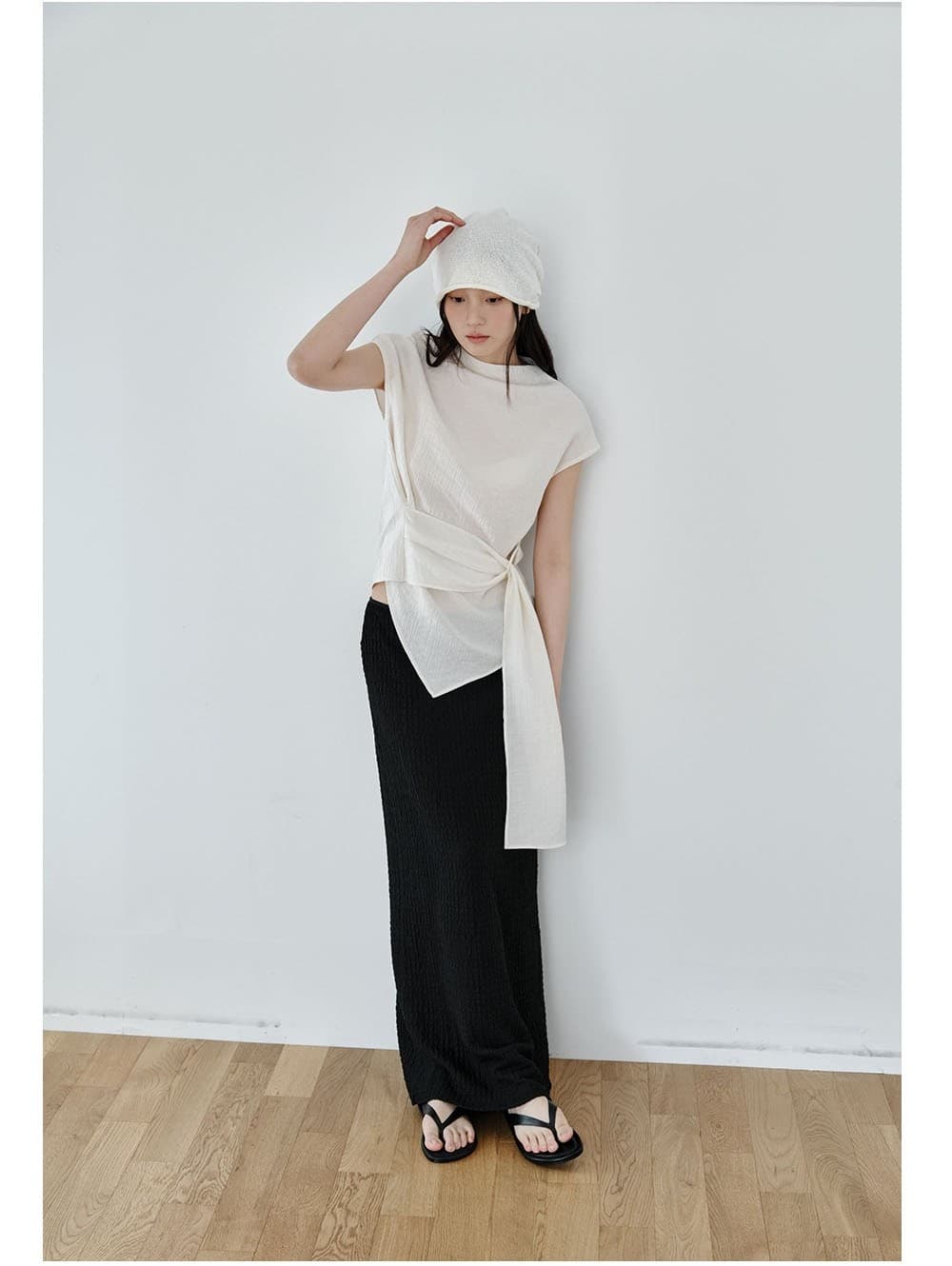 Wrap-Tie Blouse (Ivory) — vue 10
