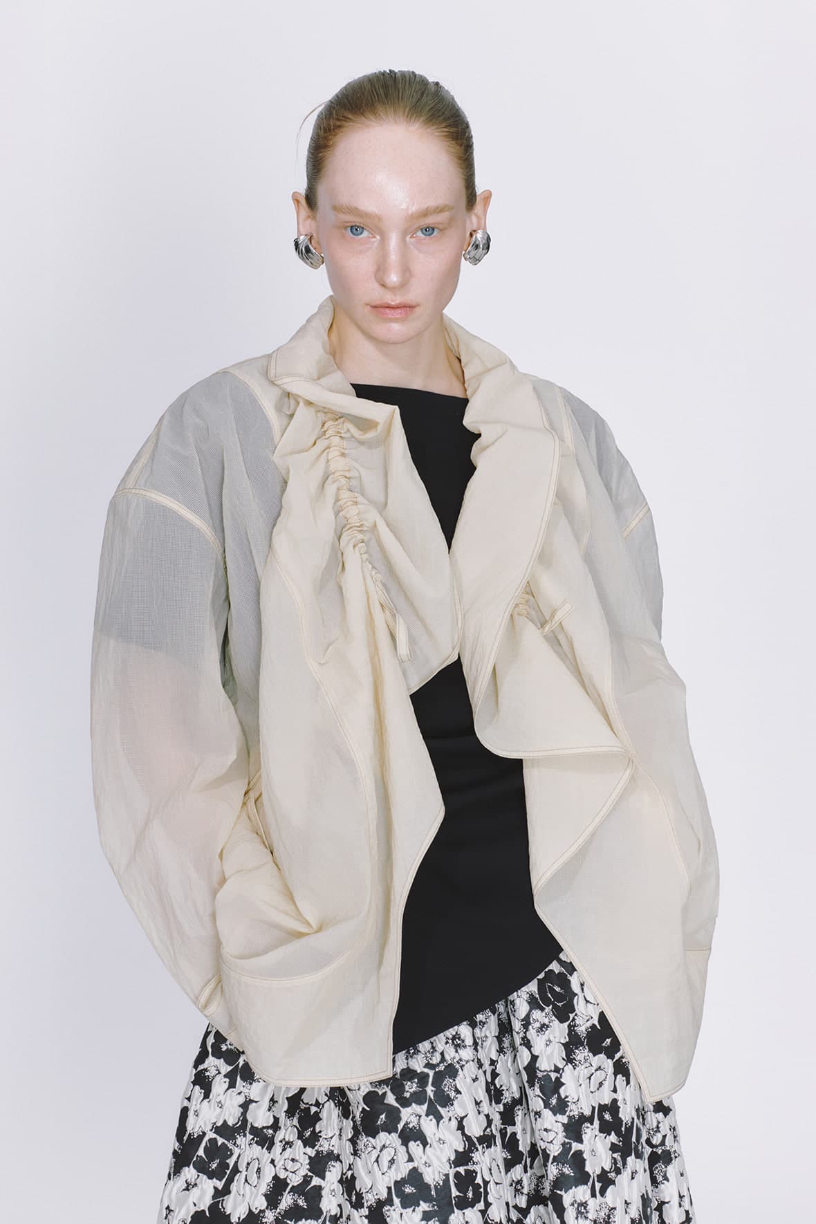 Oversized Drawstring Shawl Collar Jumper — vue 6