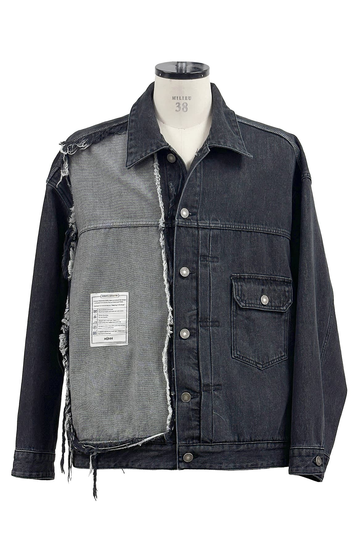 Raw Cut Half And Half 2-Tuck Denim Trucker — vue 2