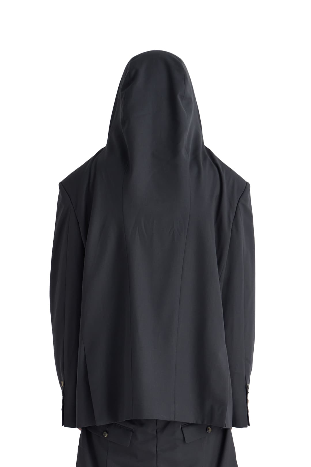 Hood Draped Blazer (Grey) — vue 4