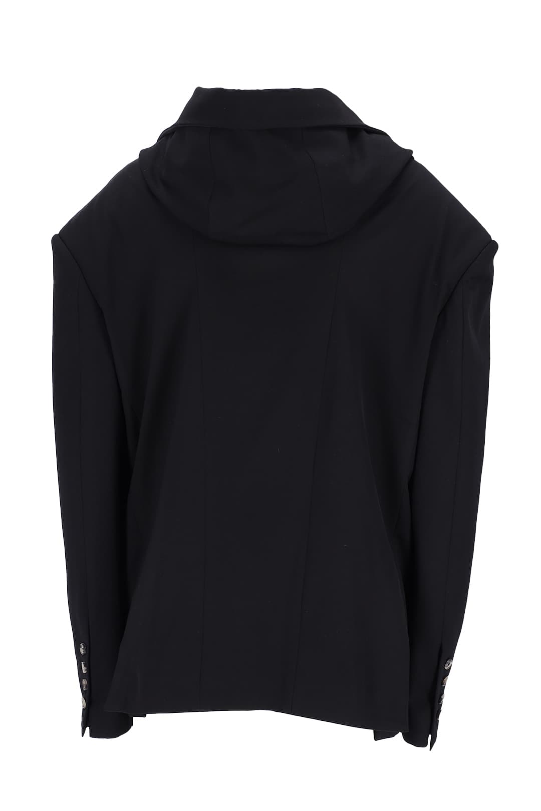 Hood Draped Blazer (Black) — vue 2