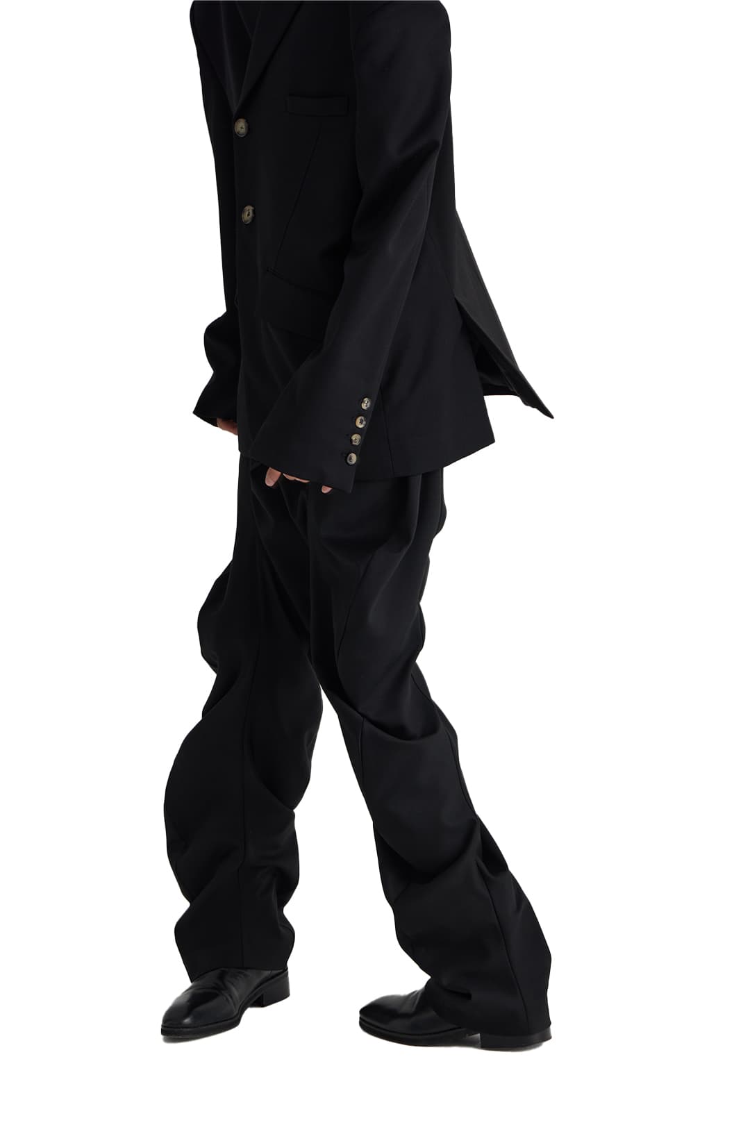 Hood Draped Blazer (Black) — vue 6