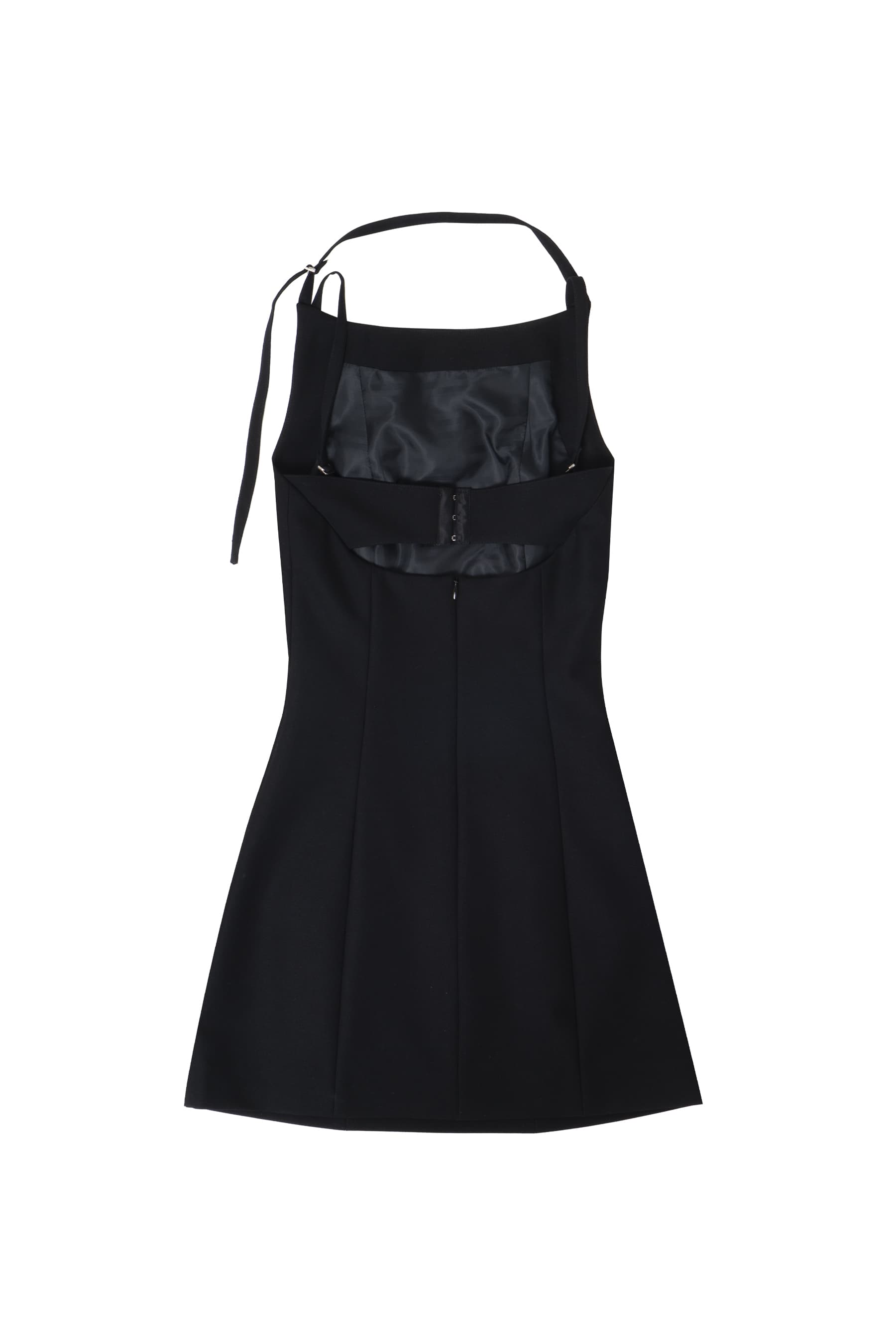 Origami Laser-Cut Mini Dress (Black) — vue 2