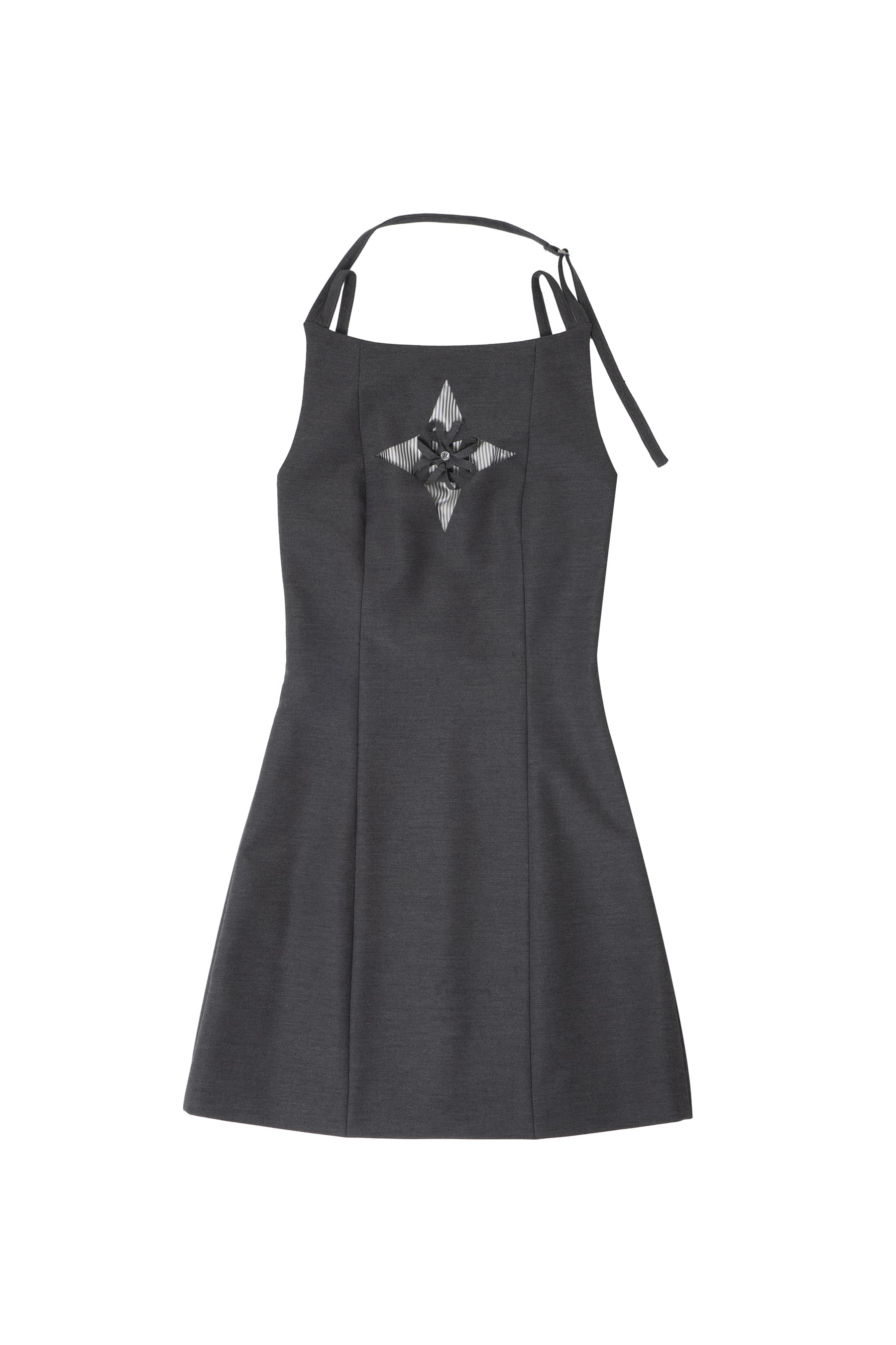 Origami Laser-Cut Mini Dress (Grey) — vue 1