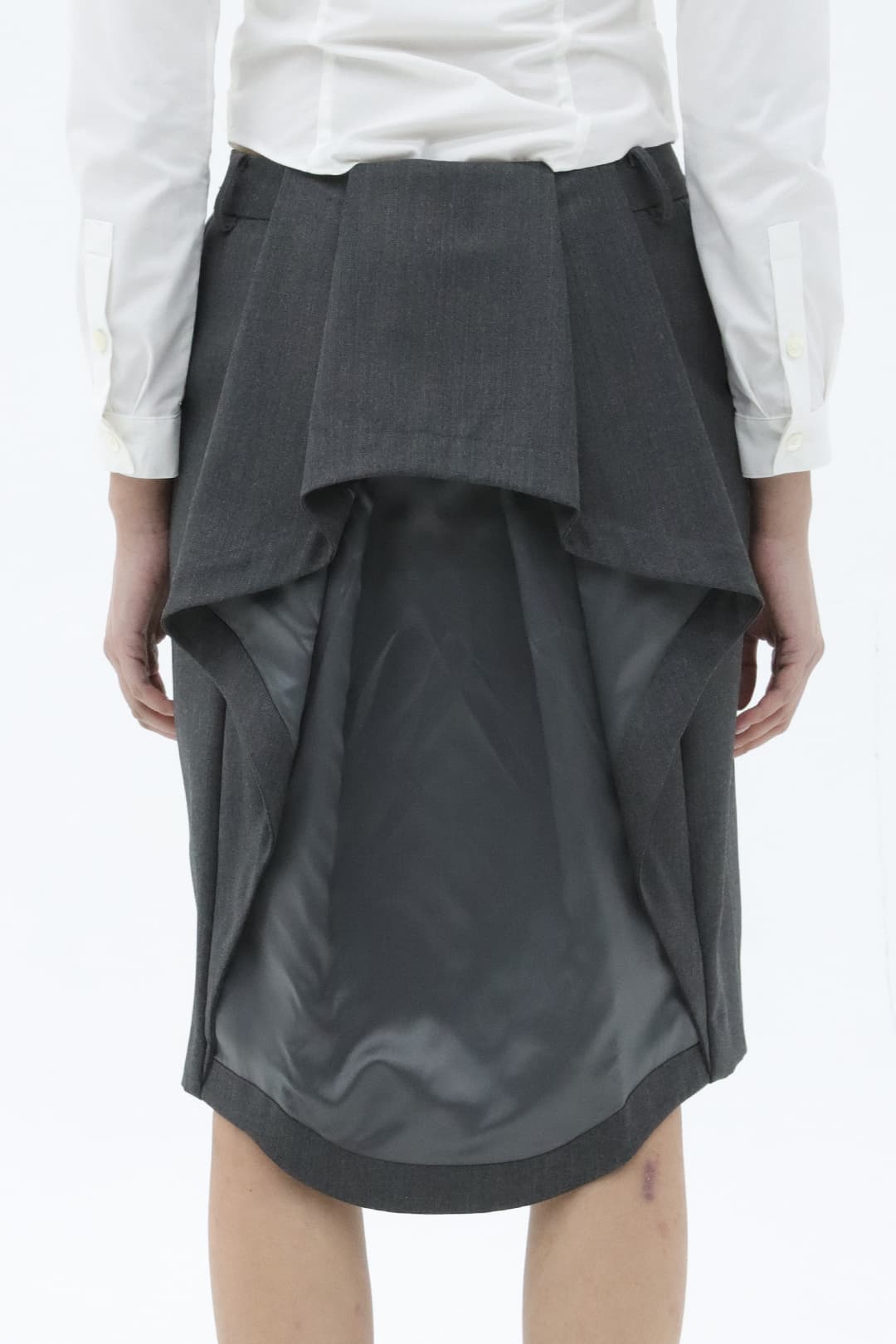 Origami Detail Midi-Skirts (Grey) — vue 4