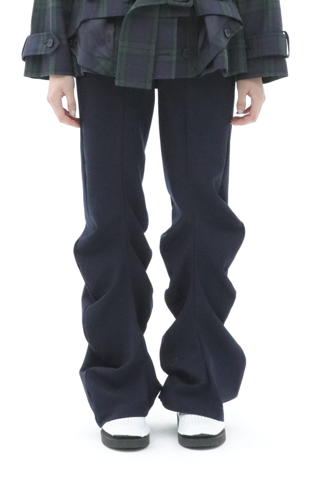 Bootcut Wave Trousers (Navy) — vue 3