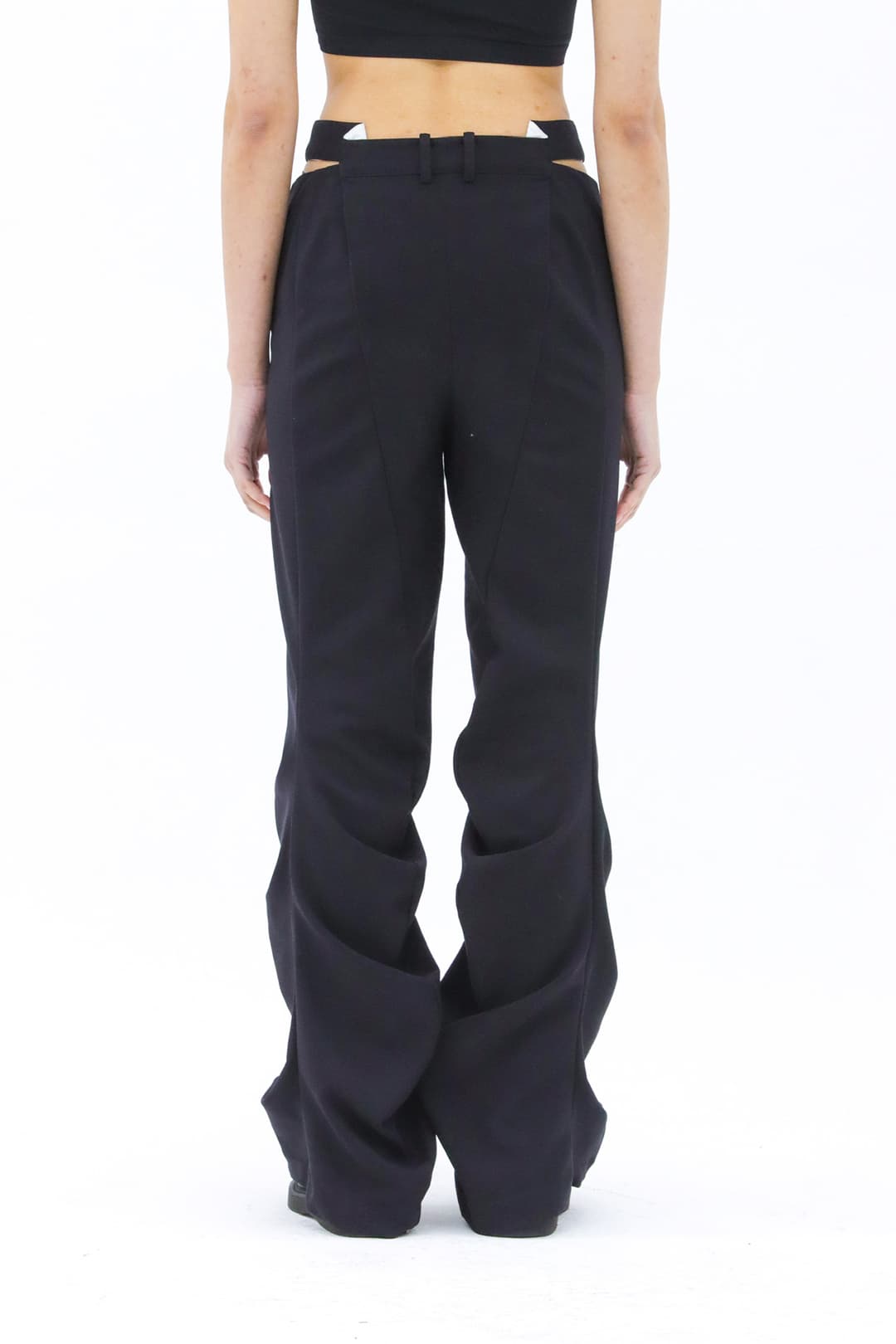 Bootcut Wave Trousers (Black) — vue 4