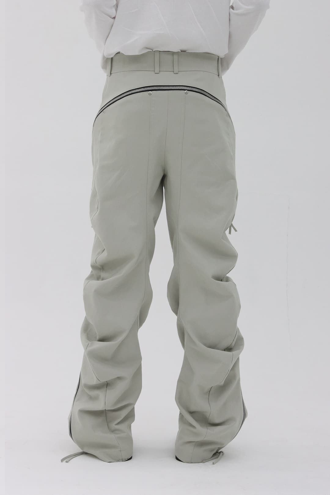 Zip Wave Bootcut Pants (White) — vue 4