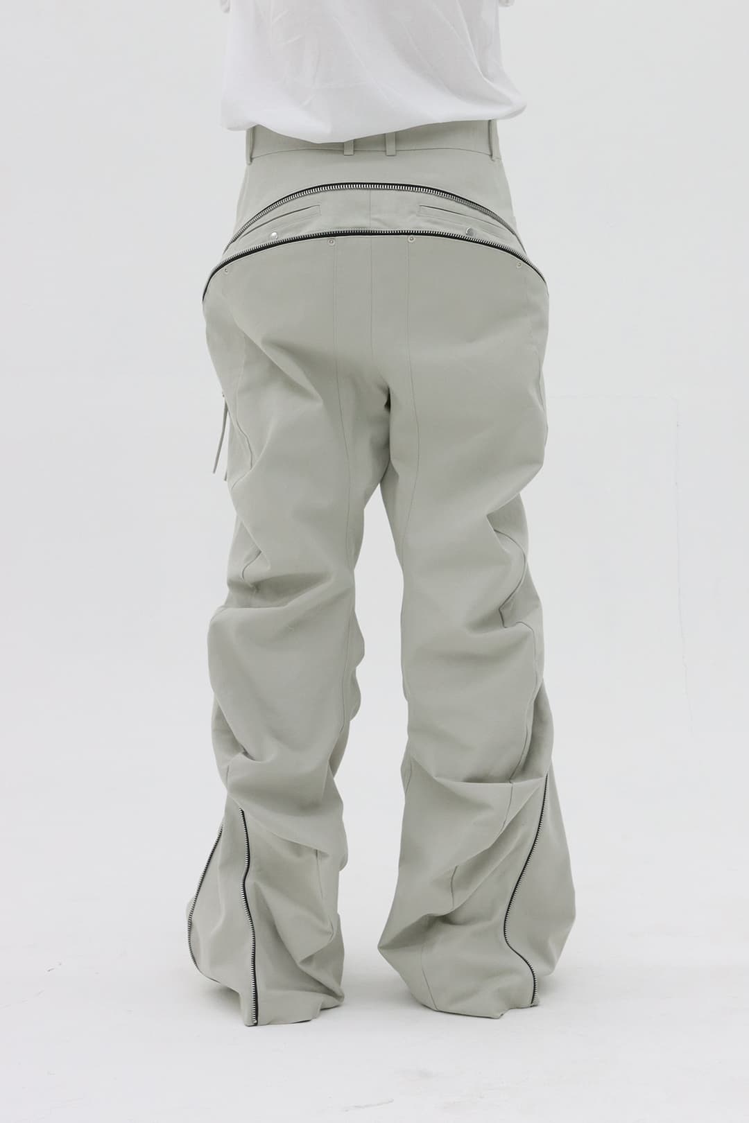 Zip Wave Bootcut Pants (White) — vue 6
