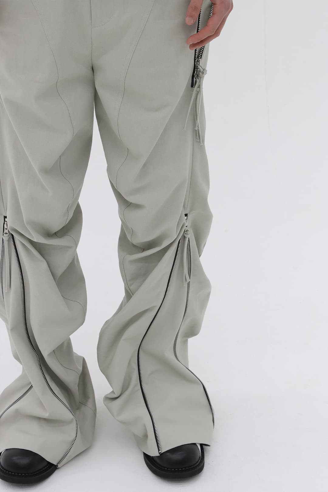 Zip Wave Bootcut Pants (White) — vue 8