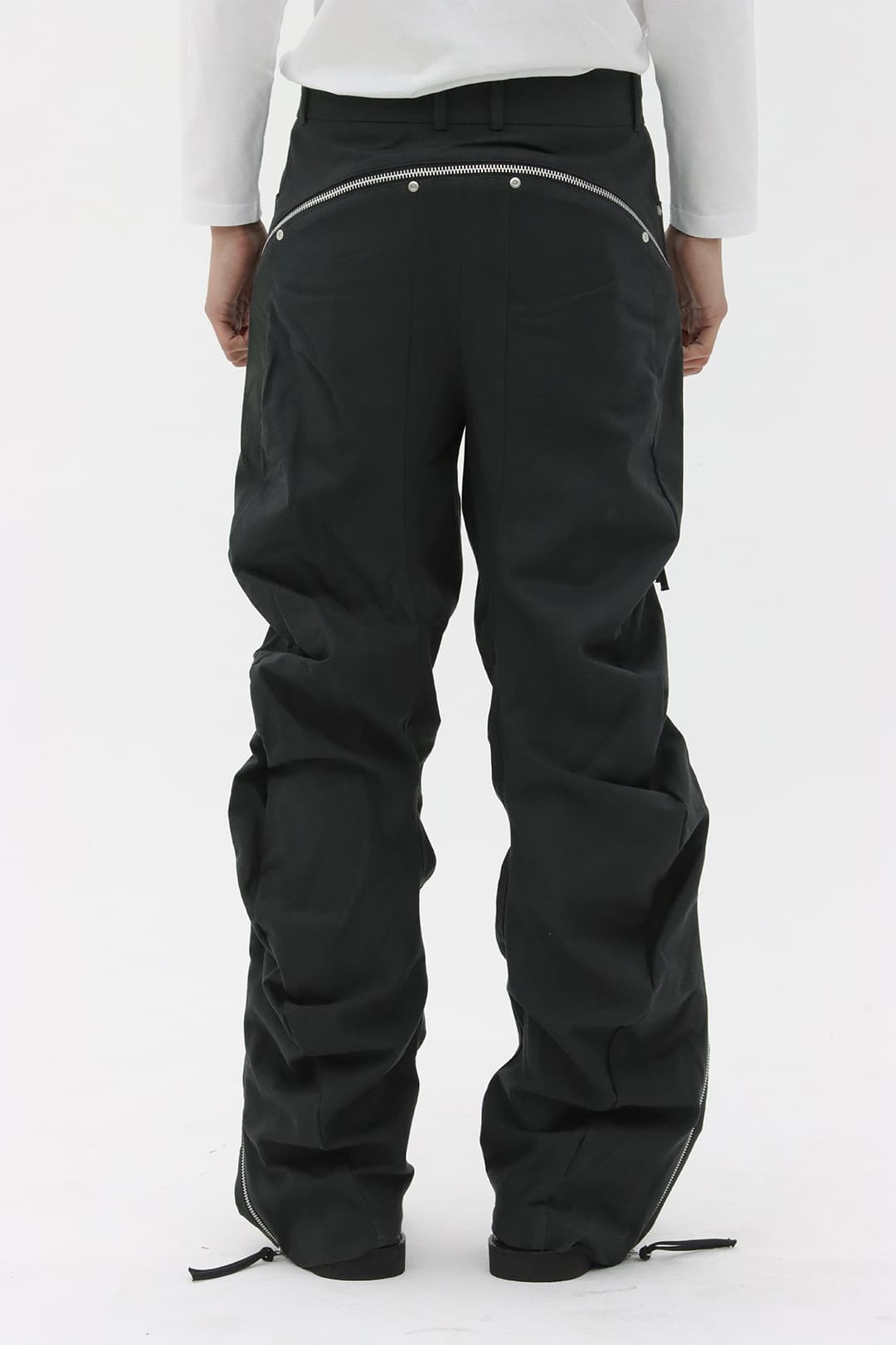 Zip Wave Bootcut Pants (Charcoal) — vue 4
