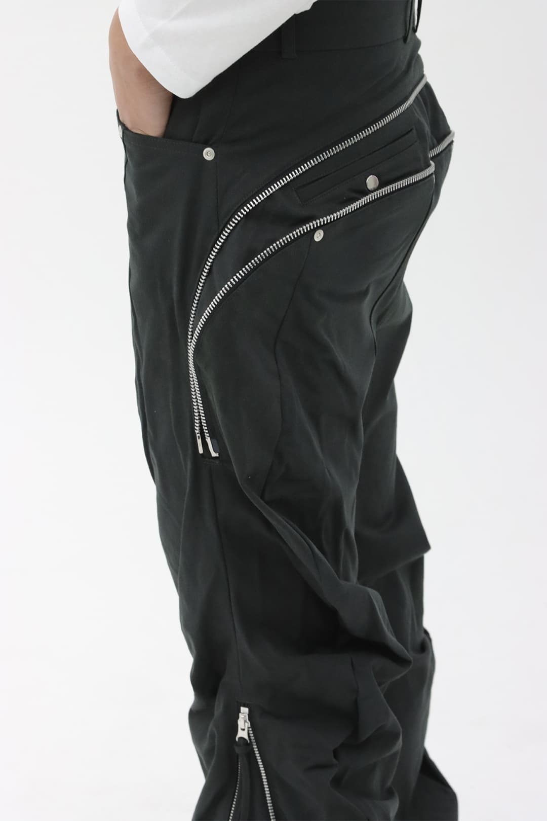 Zip Wave Bootcut Pants (Charcoal) — vue 6