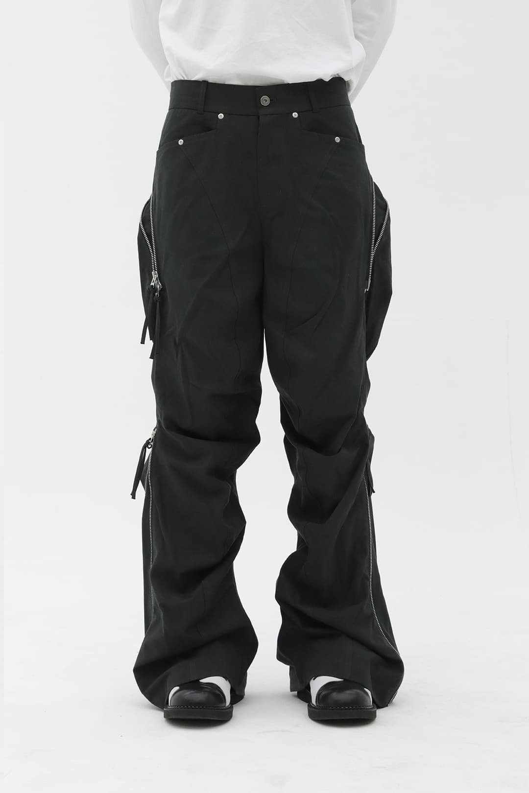 Zip Wave Bootcut Pants (Charcoal) — vue 9
