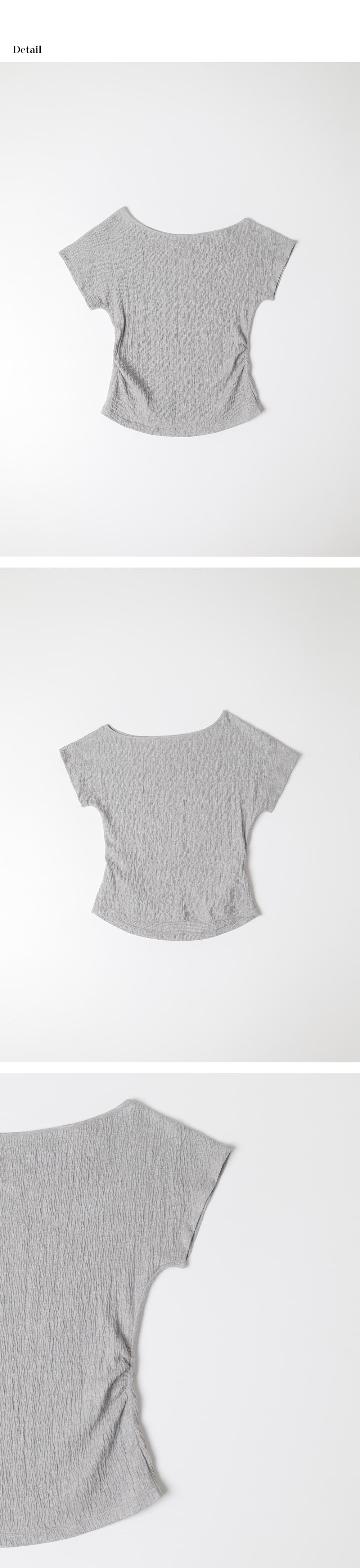 wrinkle off-shoulder T-shirt (melange grey) orc 6044 — vue 9
