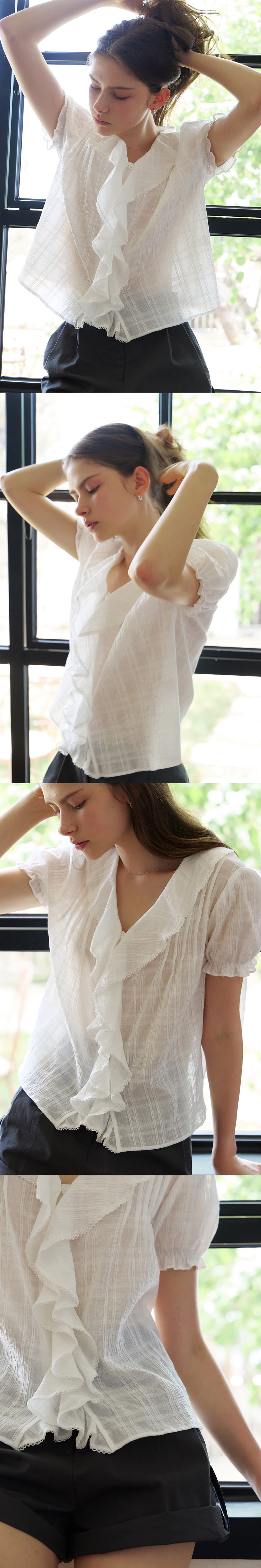 ruffle lace blouse (white) orc 6048 — vue 7