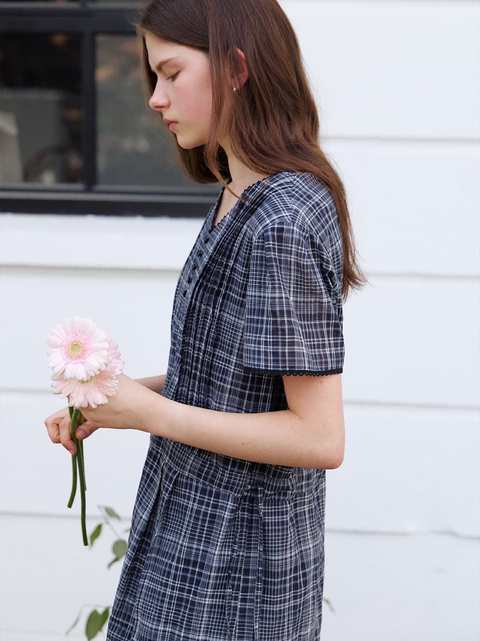 check pintuck dress (black) orc 6054 — vue 2
